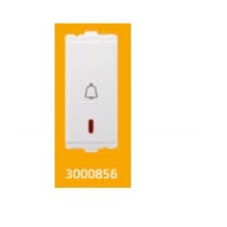 V-Guard Torio  6A Momentary Contact Switch With Pilot Light  - 1M  White  Modular Switches 3000856