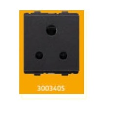 V-Guard Torio 6 A 3 PIN SOCKET- 2 M (ISI) RAISED  Black Modular Switches 3003405