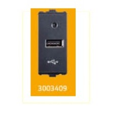 V-Guard Torio USB Charger 2000mA - 1 M Black Modular Switches 3003409