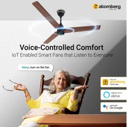 Atomberg Renesa Smart 1200mm Brown & Black BLDC Ceiling Fan with IoT & Remote |Energy Efficient Ceiling Fan | High Air Delivery with LED Indicators 