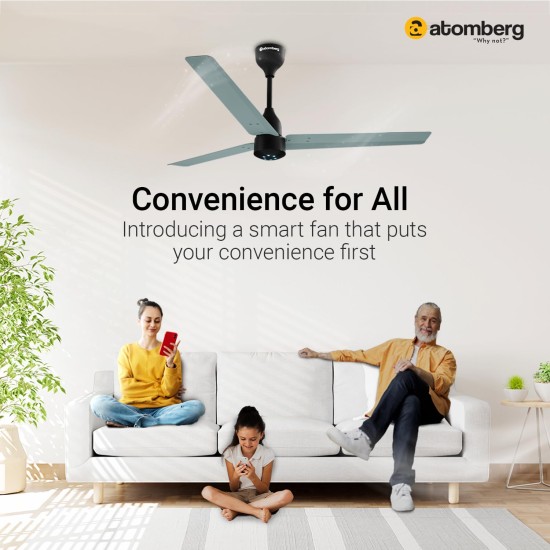 Atomberg Renesa Smart 1200mm Misty Teal BLDC Ceiling Fan with IoT & Remote |Energy Efficient Ceiling Fan | High Air Delivery with LED Indicators 