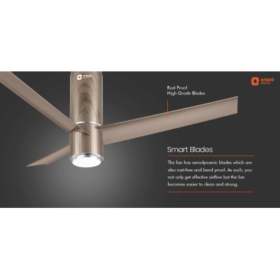 Aeroslim with Lot, Remote & Underlight BLDC Smart Ceiling Fan 1200mm Champagne Brown