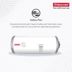 Racold CDR DLX Plus 35L Horizontal 2KW Energy Efficient Storage Water Heater(Geyser) with Free Standard Installation & Pipes|Temperature Display & Knob|Fits Under False Ceilings|Titanium Enameled Coating