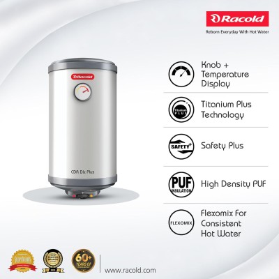 Racold CDR DLX Plus 25L Vertical 2KW Storage Water Heater Geyser I with 7 year warranty on tank – White (25 Liter)