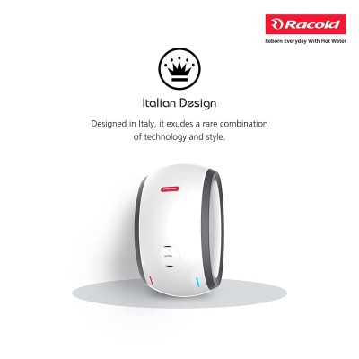 Racold Altro I DN 3L 3KW Vertical Instant Water Heater (Geyser) White, with Free Standard Installation and Pipes | Free Electric Plug | Duronox Coating for Hard Water | Faster Heating | Italian Design