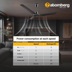 Atomberg Efficio Alpha 1200mm BLDC Motor 5 Star Rated Classic Ceiling Fans with Remote Control