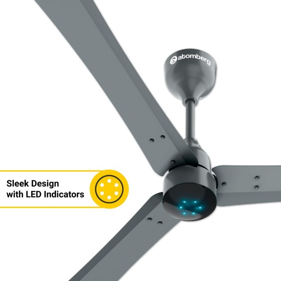 Atomberg Renesa+ 1200mm Sand Grey BLDC Ceiling Fan with Remote Control | BEE 5 star Rated Energy Efficient Ceiling Fan | High Air Delivery with LED Indicators | 2+1 Year Warranty 