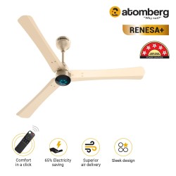 Atomberg Renesa+ 1200mm Matallic Gold BLDC Ceiling Fan with Remote Control | BEE 5 star Rated Energy Efficient Ceiling Fan | High Air Delivery with LED Indicators | 2+1 Year Warranty 