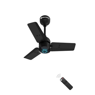 Atomberg Renesa 600mm Midnight Black BLDC Ceiling Fan with Remote Control | BEE 5 star Rated Energy Efficient Ceiling Fan | High Air Delivery with LED Indicators | 2+1 Year Warranty 