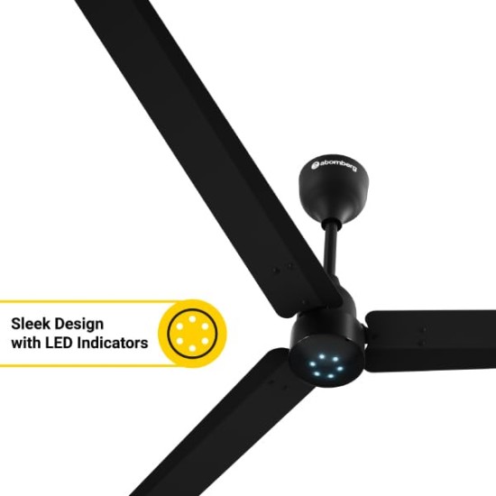 Atomberg Renesa 900mm Midnight Black BLDC Ceiling Fan with Remote Control | BEE 5 star Rated Energy Efficient Ceiling Fan | High Air Delivery with LED Indicators | 2+1 Year Warranty 