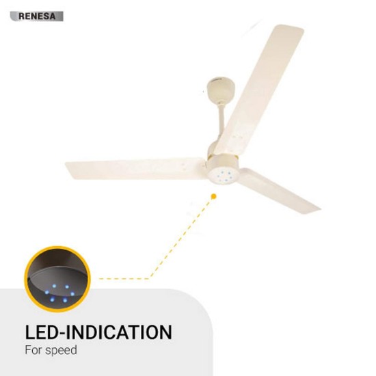 Atomberg Renesa 1200mm Glossy Ivory BLDC Ceiling Fan with Remote Control | BEE 5 star Rated Energy Efficient Ceiling Fan | High Air Delivery with LED Indicators | 2+1 Year Warranty 