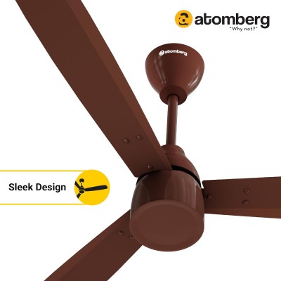 Atomberg Renesa Prime 1200mm Gloss Brown BLDC Ceiling Fan Compatible with Regulators | Without Remote | BEE 5 star Rated Energy Efficient Ceiling Fan | High Air Delivery with LED Indicator 