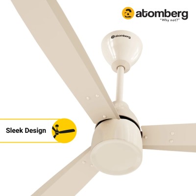 Atomberg Renesa Prime 1200mm Seasand Ivory BLDC Ceiling Fan Compatible with Regulators | Without Remote | BEE 5 star Rated Energy Efficient Ceiling Fan | High Air Delivery with LED Indicator 