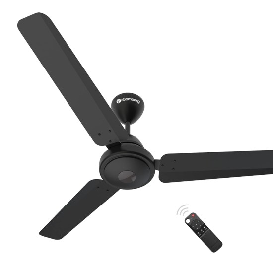 Atomberg Efficio 1200mm Midnight Black| BLDC Motor 5 Star Rated Classic Ceiling Fans with Remote Control | High Air Delivery Fan with LED Indicators | Upto 65% Energy Saving 