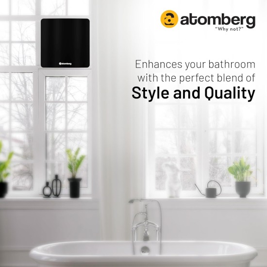 Atomberg Studio Exhaust Gloss Black 150mm | Suitable for Bathroom, Kitchen | BLDC Motor | Easy to Clean | 1+1 Year Warranty 