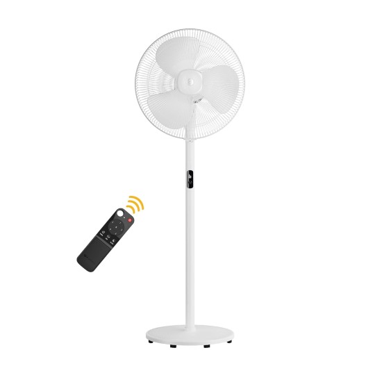 Atomberg Renesa 400mm Snow White Pedestal Fan for Home | Silent BLDC Stand Fan | LED Display | 6 Speeds | Remote with Oscillation, Timer, Sleep | 1+1 Year Warranty 