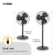 Atomberg Renesa Midnight Black 400mm Pedestal Fan for Home | Silent BLDC Stand Fan | LED Display | 6 Speeds | Remote with Oscillation, Timer, Sleep | 1+1 Year Warranty 