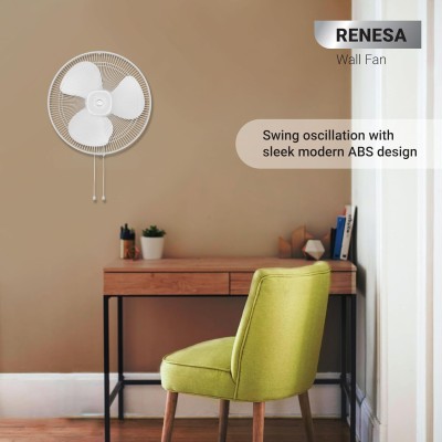 Atomberg Renesa Snow White 400mm Wall Mount Fan | Wall Fans for Home | Silent BLDC Wall Fan | Remote with Timer & Sleep Control | 1+1 Year Warranty 