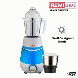 Remi Legend Mixer Grinder 600 Watt, With 3 Jars (3 Stainless Steel Jars) 4 Super Efficient Stainless Blades 2 Years Warranty Light-Blue (LEGEND 600 W)