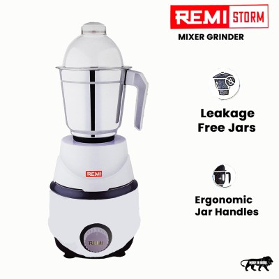 Remi Storm Mixer Grinder 800 Watt, With 3 Jars (3 Stainless Steel Jars) 4 Super Efficient Stainless Blades 2 Years Warranty 