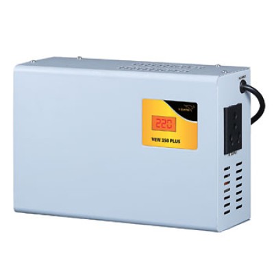 V-Guard VEW 150 Plus Stabilizer (90 VAC -300 VAC) 1000VA Digital UPS Voltage Stabilizer For deep freezer/Air cooler/0.5 Ton AC  (Light Grey)