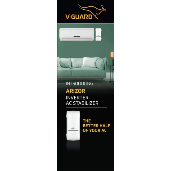 V-Guard ARIZOR 4150 Voltage Stabilizer for Inverter AC Upto 1.5 TON (White, 150 VAC-280 VAC)