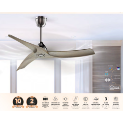 Sturlite's Artemis 1320mm ceiling fan (Satin Nickel + Walnut)