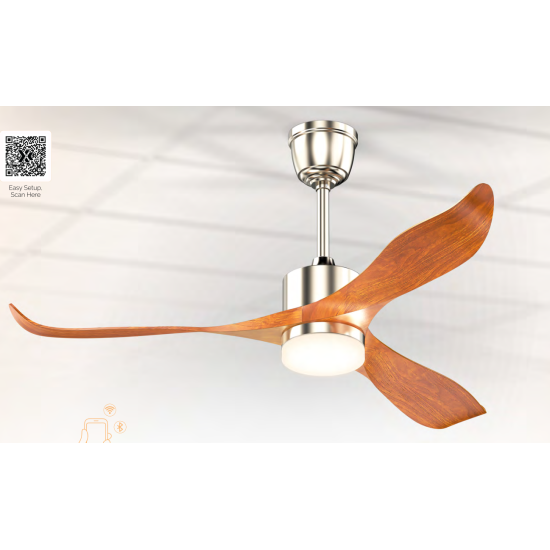 Sturlite's Airetor 1422mm ceiling fan(Satin Nickel+Darkwood)