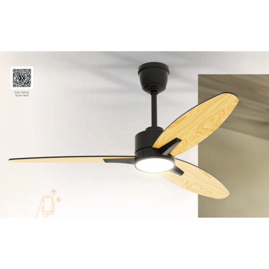 Sturlite's Stylus 1320mm ceiling fan (Black+Lightwood)