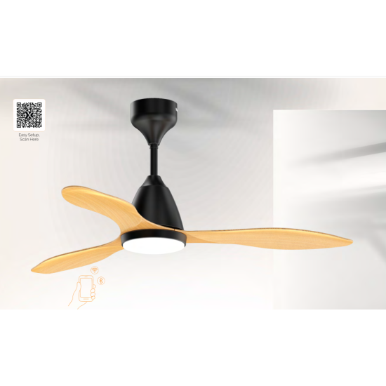 Sturlite's Aeroglyed 1320mm ceiling fan(Black+Lightwood)