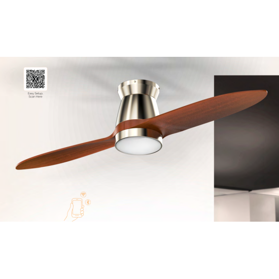 Sturlite's Twinsync 1320mm ceiling fan(Satin nickel+ Walnut)