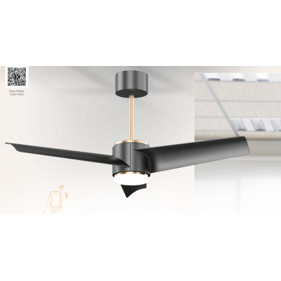 Sturlite's X Airre 1320mm ceiling fan(Black+Rose Gold Trim)