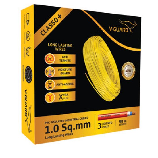 V-Guard 1.00SQ MM 90MTR Classo+ House Wires(Red)