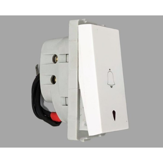 V Guard Matteo 10A Bell Push Switch With Indicator White 1504440