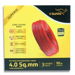 V-Guard 4.00SQ MM 90MTR Superio House Wires(Black)