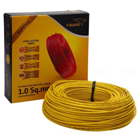 V-Guard 1.00SQ MM 90MTR Superio House Wires(Yellow)