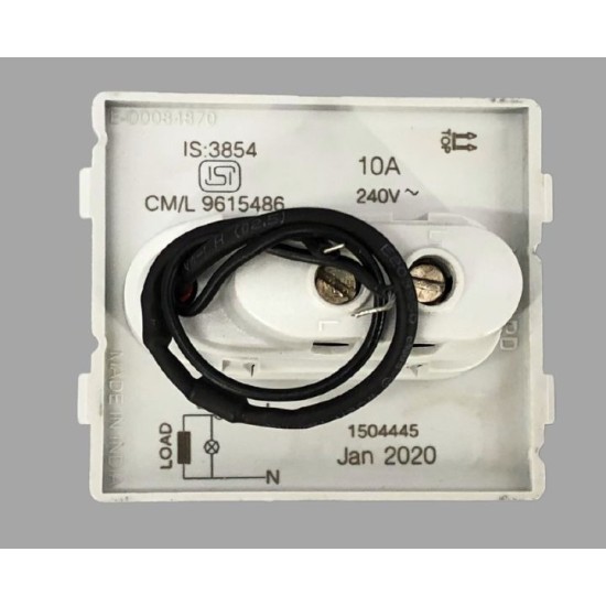 V Guard Matteo 10A Mega Bell Push Switch with Indicator White 1504445