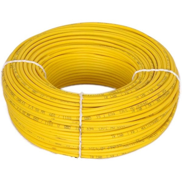 V-Guard 1.50 SQ MM 200MTR House Wiring Cables Project Coil(Yellow)