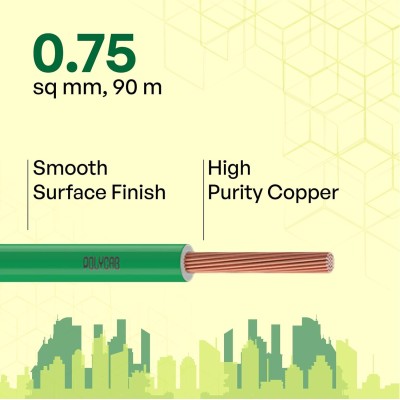 Polycab Optima plus 0.75 sq mm 90Mtr Wire(Green)