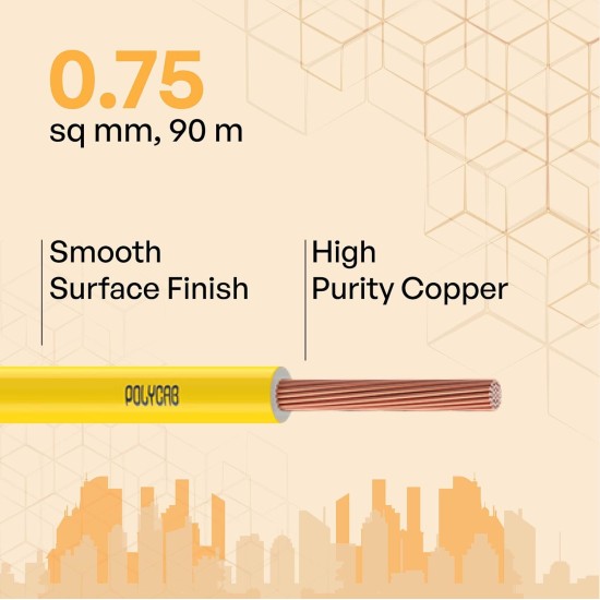 Polycab Optima plus 0.75 sq mm 90Mtr Wire(Yellow)