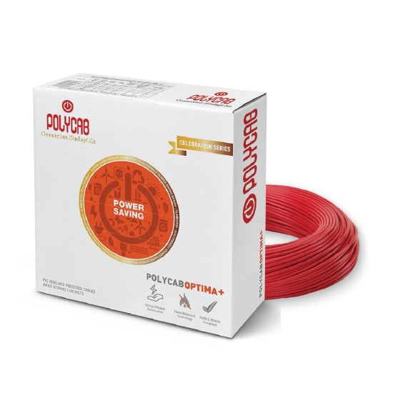 Polycab Optima plus 0.75 sq mm 90Mtr Wire(Red)