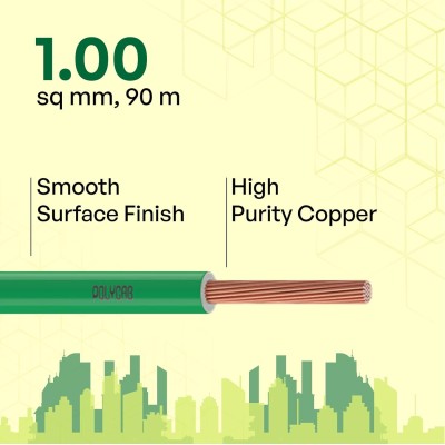 Polycab Optima plus 1.00 sq mm 90Mtr Wire(Green)