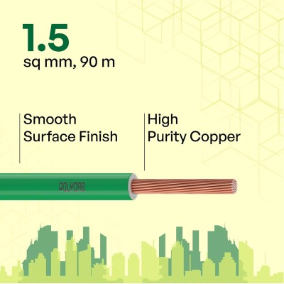 Polycab Optima plus 1.50 sq mm 90Mtr Wire(Green)