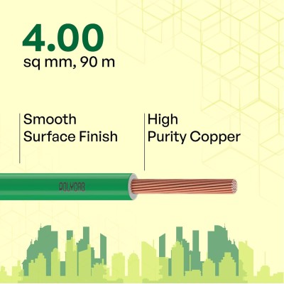 Polycab Optima plus 4.00 sq mm 90Mtr Wire(Green)