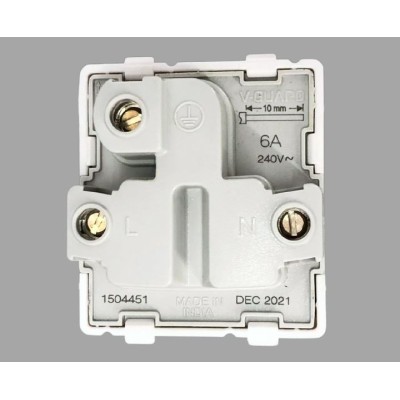 V-Guard Matteo 6A 3 Pin Socket -2M (ISI) Modular Switches 3000504