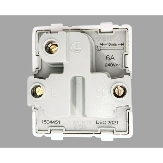 	V-Guard Matteo 6A 3 Pin Socket -2M (ISI) Modular Switches 3000504