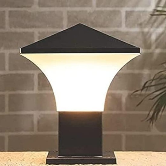 JACKAL Triangle Shape Waterproof Outdoor Gate Light Modern Style Rust Resistance Unbreakable PVC Shade Garden Pillar Boundary Exterior Lamp Fixture Square Shape