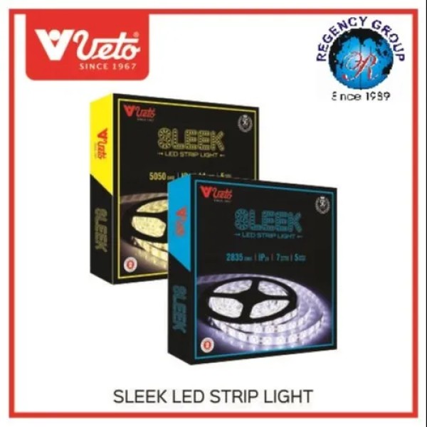 Veto SLEEK LED Strip Light (D/L, W/W, RD, GN, BU) 5 MTR 