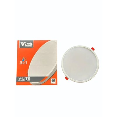 Veto V-LITE 3 In 1 LED Slim Panel Light (D/L, W/W) 15W RND