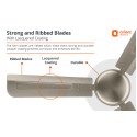 Orient Electric 1200mm Quasar Electroplated Decorative Ceiling Fan (Pewter Finish)